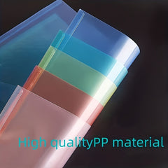 16pcs A4 Transparent Folder Button File Bag for Students Office School Home