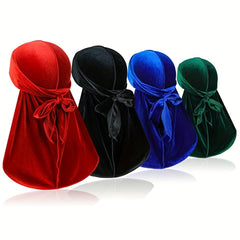 Men's Velvet Durag for 360 Waves, Extra Long Tail, Comfort