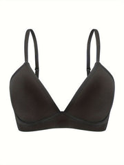Solid Glossy T shirt Bras Comfy & Breathable Intimates Bra Women's Lingerie