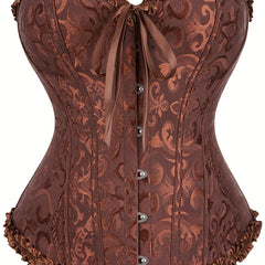 Women's Floral Jacquard Lace Up Underbust Corset