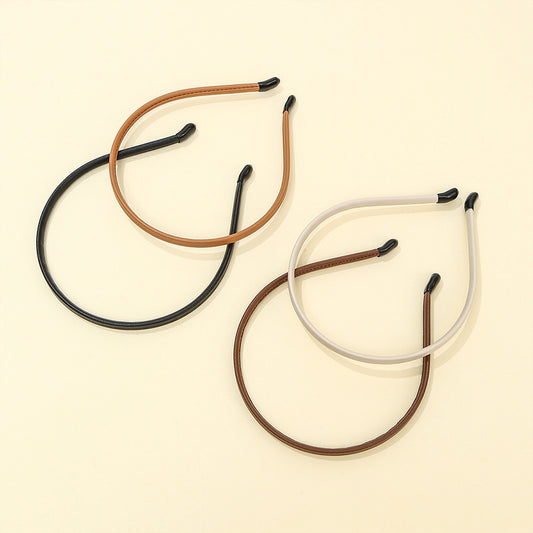 4pcs Leather Covered Headband for Women and Girls