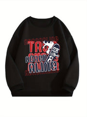 Skating Guy Sweatshirt Men's Casual Pullover For Spring Fall