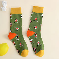 Football Print Socks Women's Mid Tube Stockings
