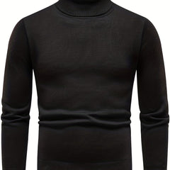 Men's Turtle Neck Knit Sweater Casual Warm Pullover for Fall Winter