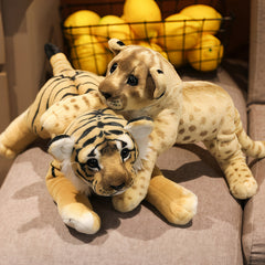 Large Lion Stuffed Animal Wildlife Model Tiger Leopard Doll Birthday