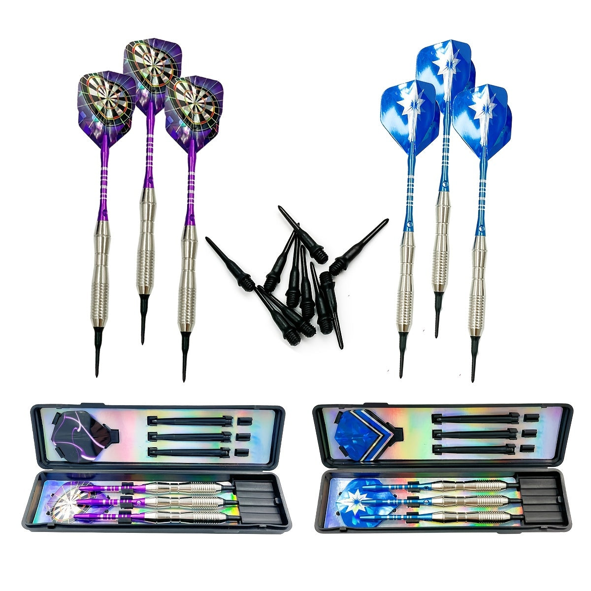 3pcs Soft Tip Darts Set 16g with 36 Tips and 3 Wings