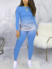 Women's Plus Ombre Print Top & Pants Set