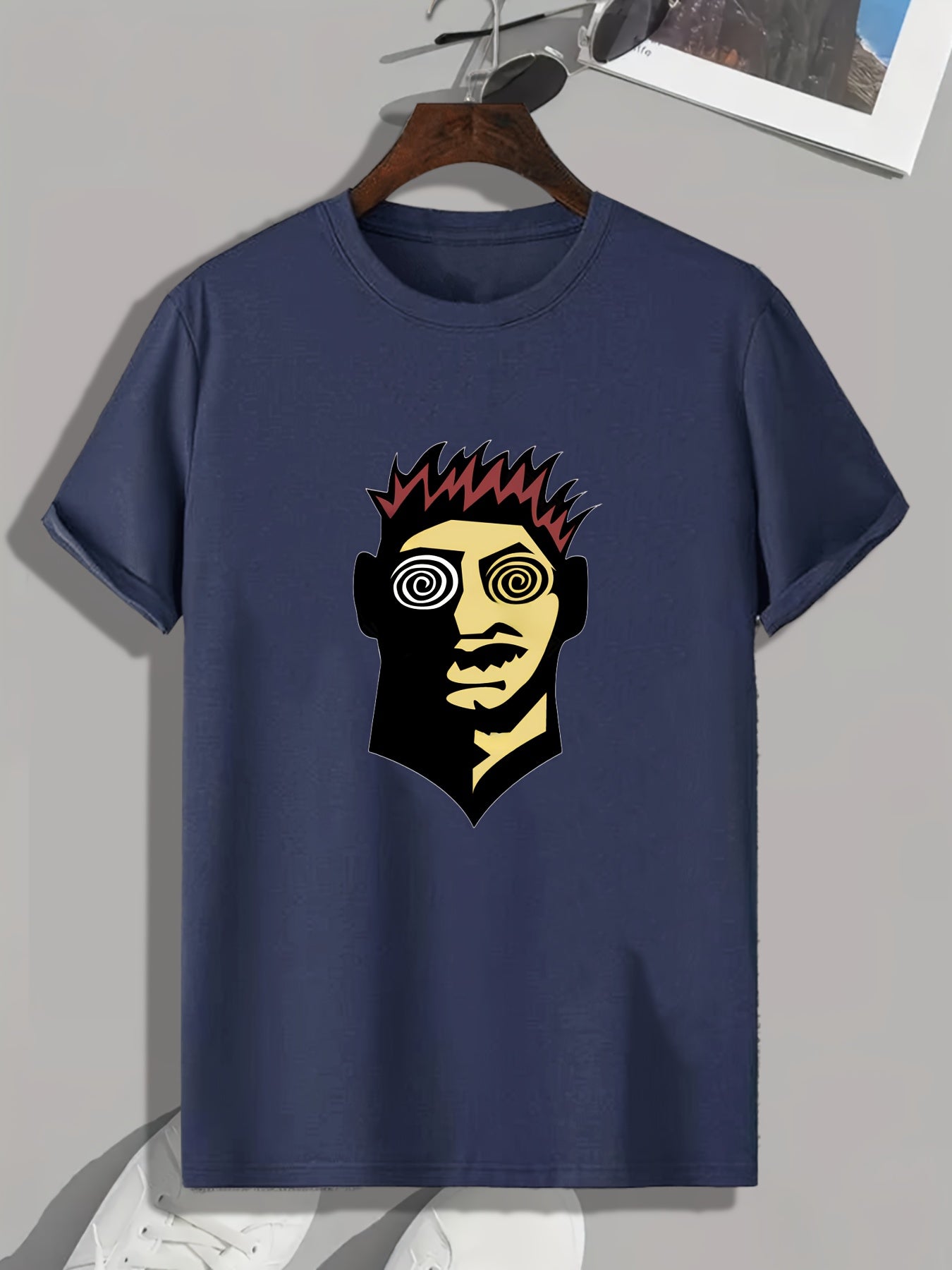 Men's Cartoon Print Graphic T-shirt for Summer