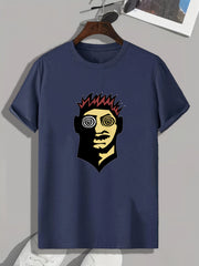Men's Cartoon Print Graphic T-shirt for Summer