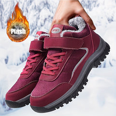 Plush Lined Snow Boots Wear Resistant Thermal Hiking Shoes