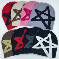 Y2K Knitted Hat Pentagram Winter Outdoor Sports Hat