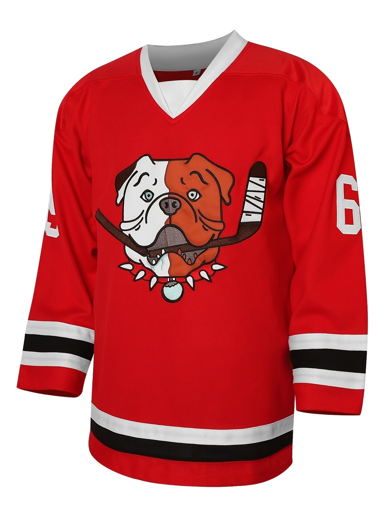 Men's Dog Pattern Hockey Jersey Long Sleeve Tee