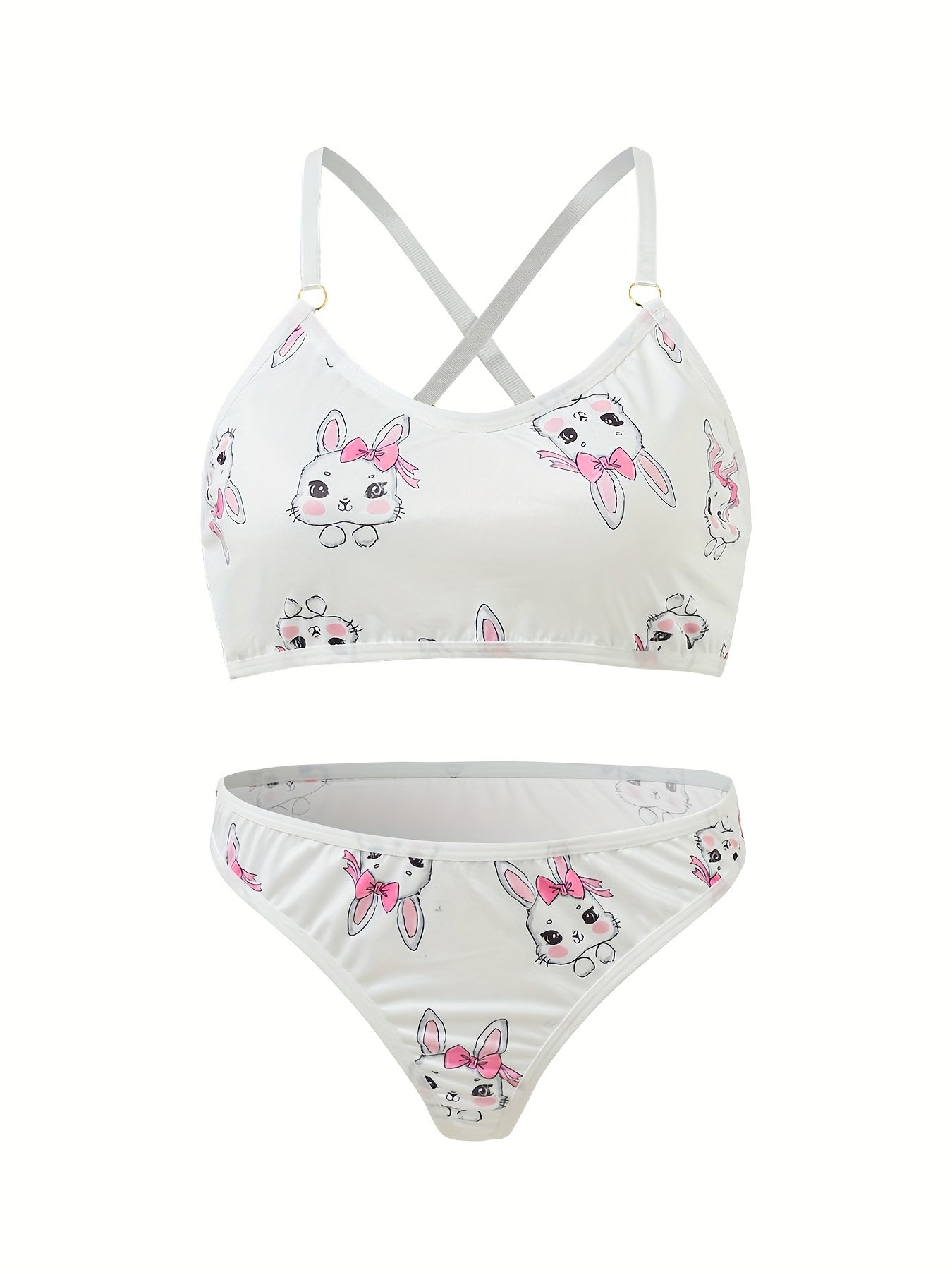 Dinosaur Print Sexy Lingerie Set Women's Plus Medium Stretch