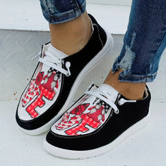 Women's Casual Heart Stitching Outdoor Sneakers Lace Up Shoes