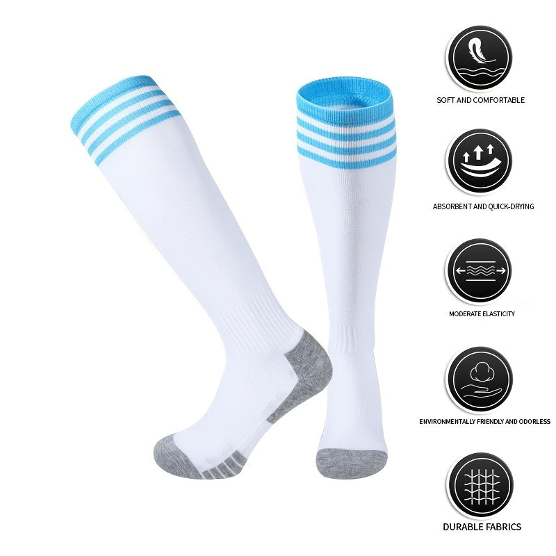 Non Slip Knee High Soccer Socks Thickened Sweat Absorbing Sport Socks