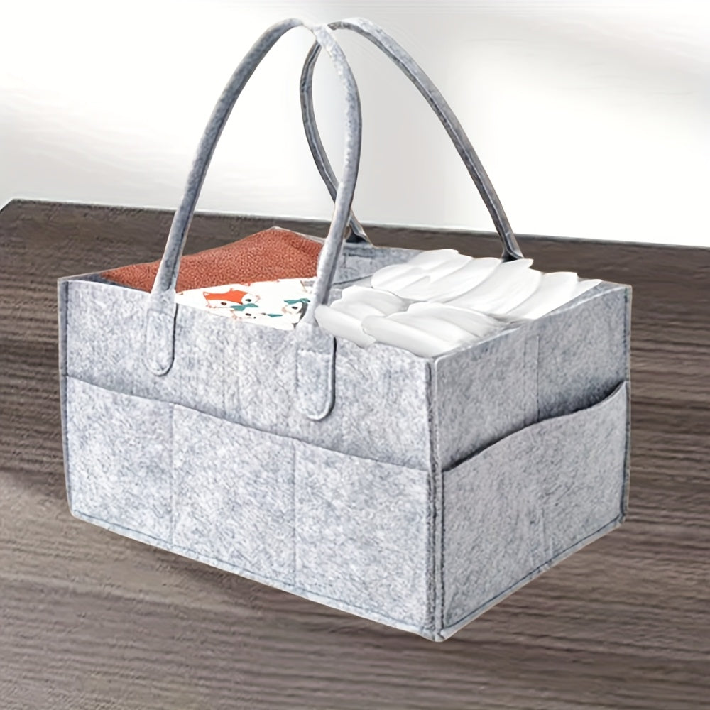 Large Capacity Foldable Diaper Organizer Bag with Handles