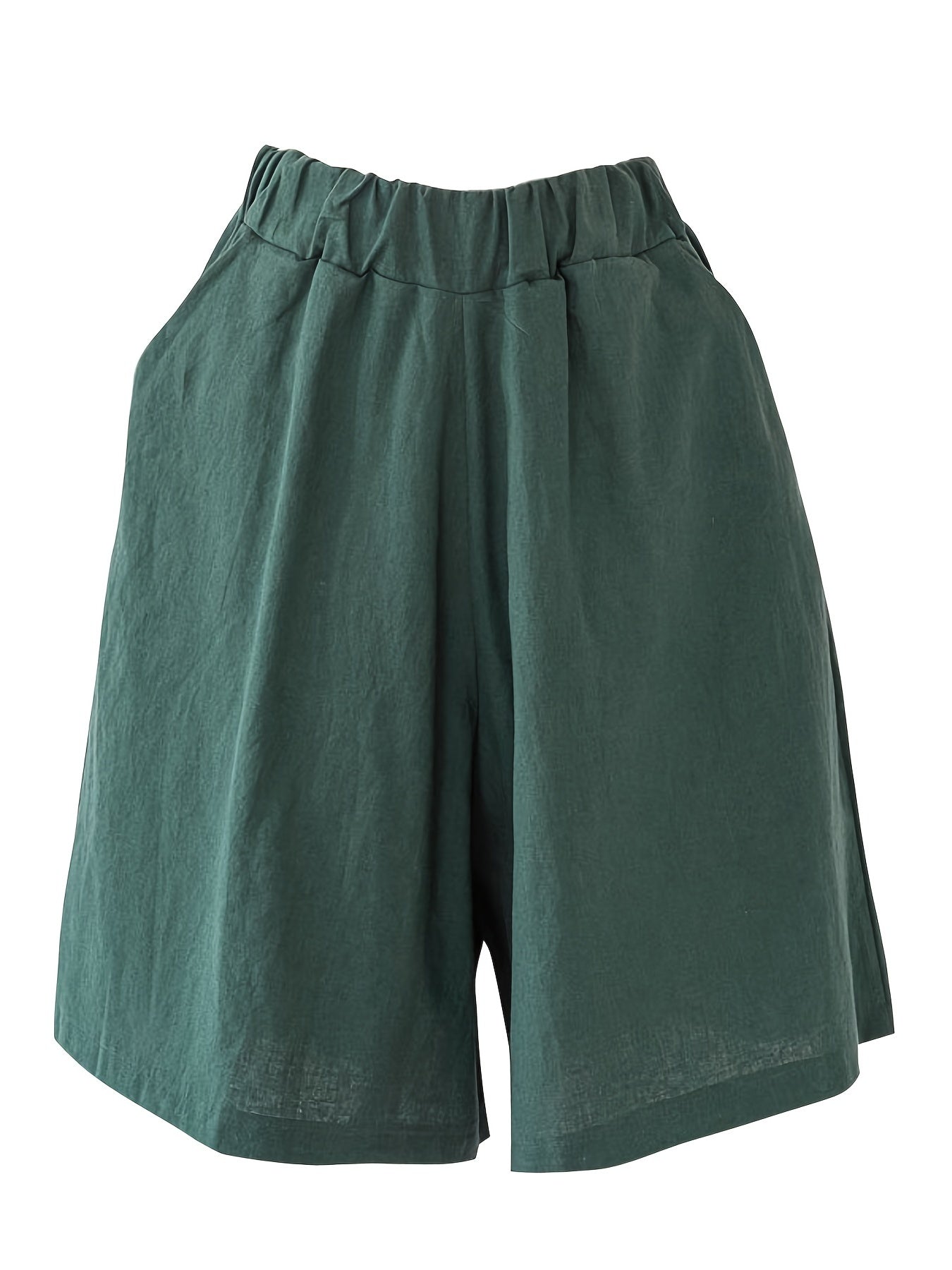 High Rise Straight Leg Stretch Basic Shorts
