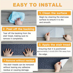 Non Slip Stair Treads for Wooden Steps - Indoor Step Carpet for Stairs