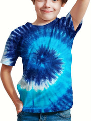 3D Pattern Graphic Crew Neck Short Sleeve T shirt for Girls