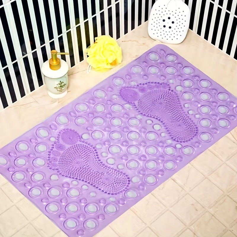 Anti-Slip Shower Stall Mat With Drain Holes & Suction Cup