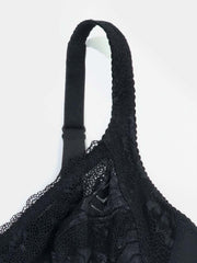 2 Pack Plus Size Underwire Lace Bra Set, Chevron Pattern, Bow Decor