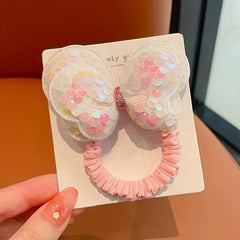 2pcs Sequin Bow Hair Ties Elastic Hair Rope