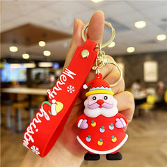 Santa Claus Christmas Tree Pendant Keychain Gift