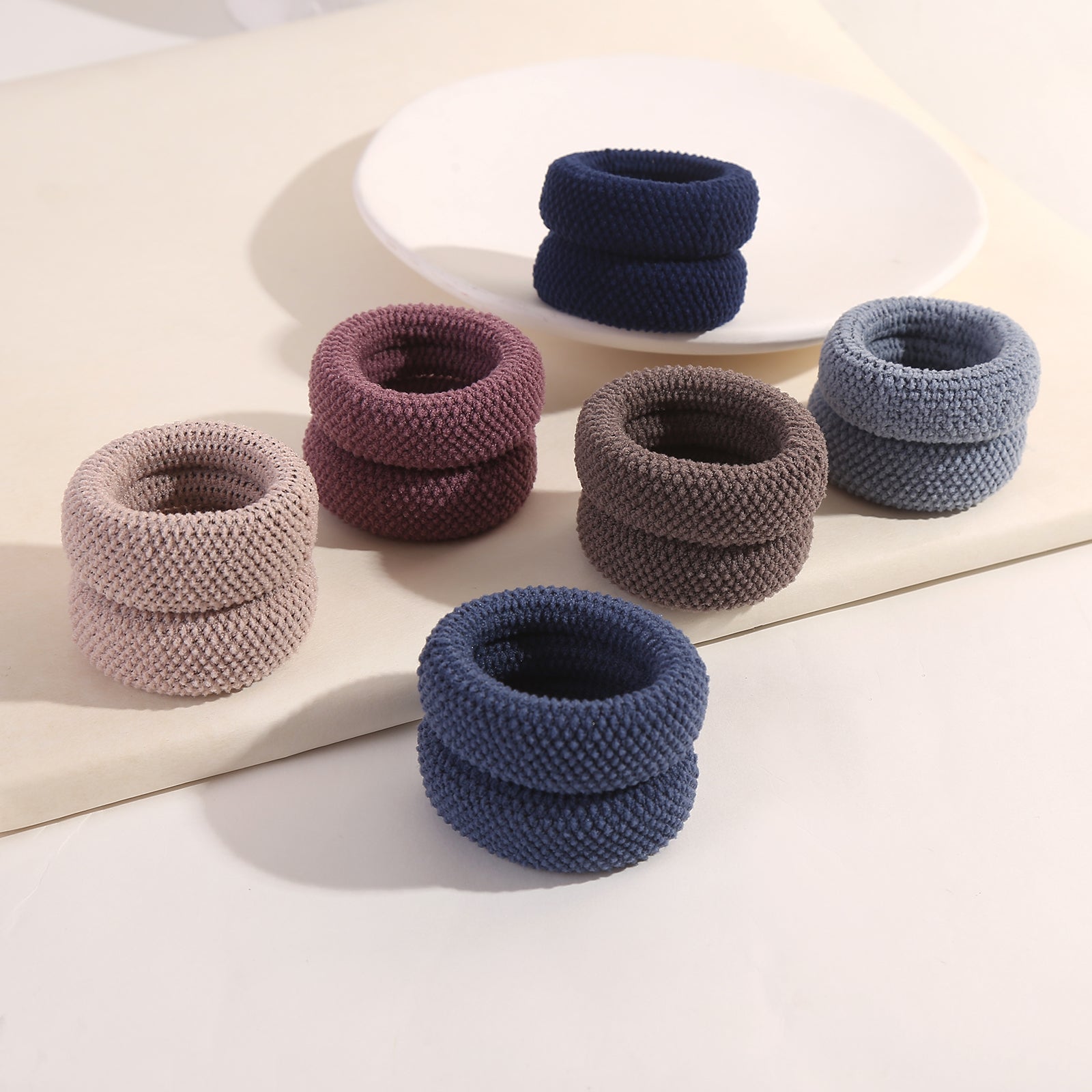 12pcs Solid Hair Tie