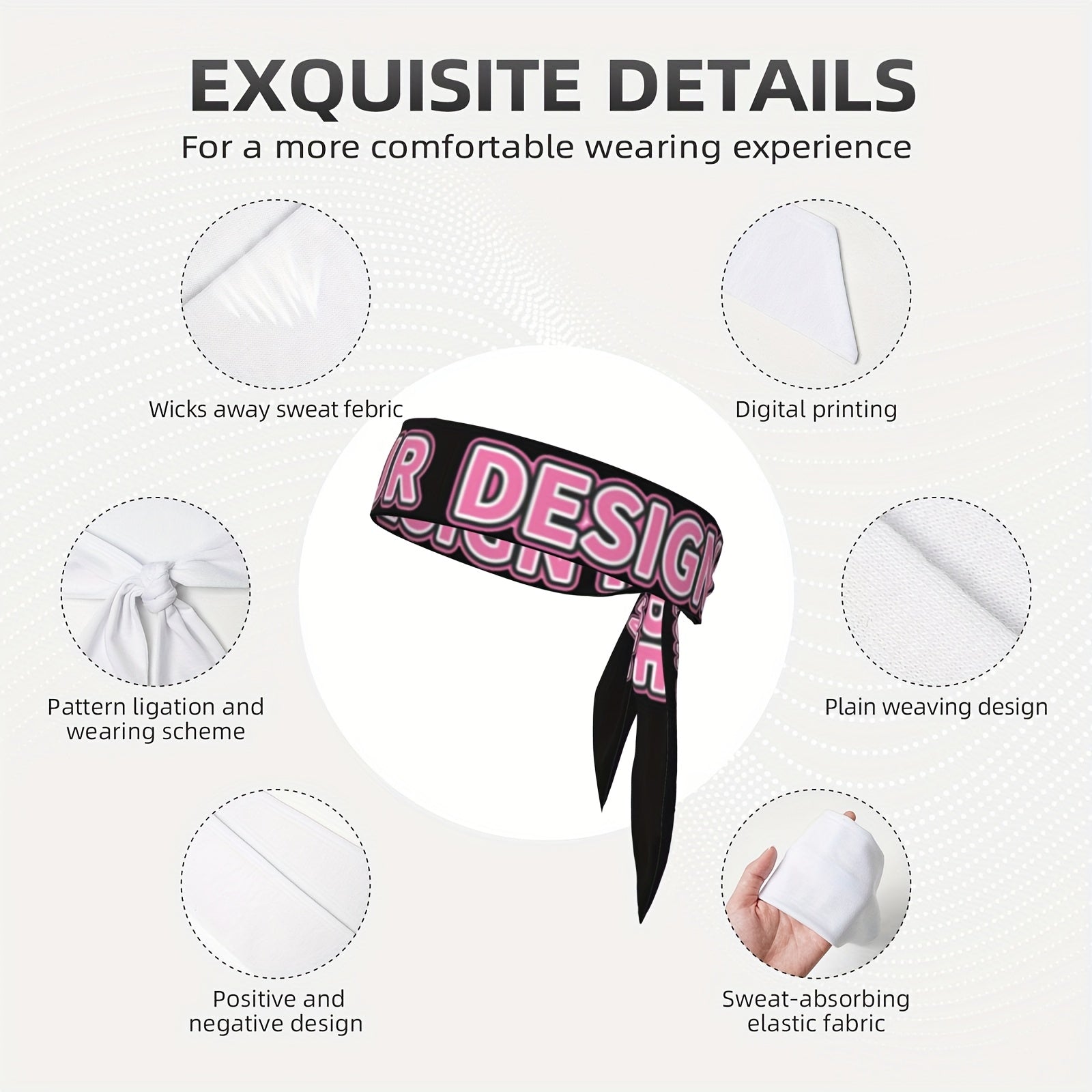 Double Sided Sports Headband Quick Dry Lightweight for Yoga Running Cycling