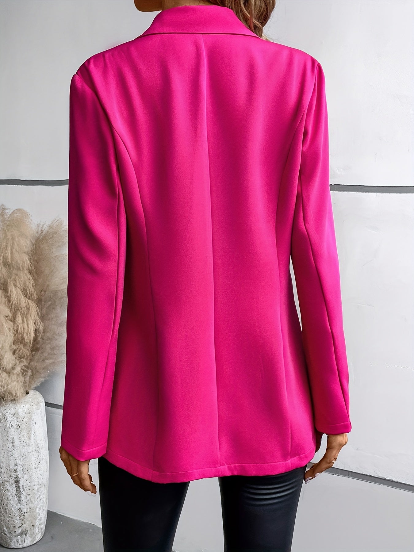 Casual Lapel Neck Blazer Solid Long Sleeve