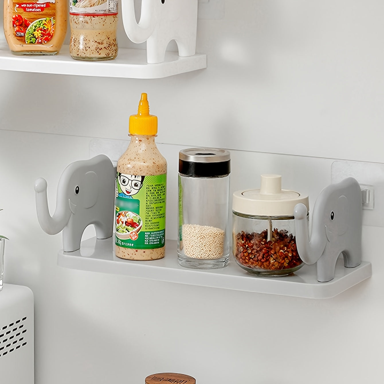 Gray Elephant Storage Rack for Kitchen and Bathroom