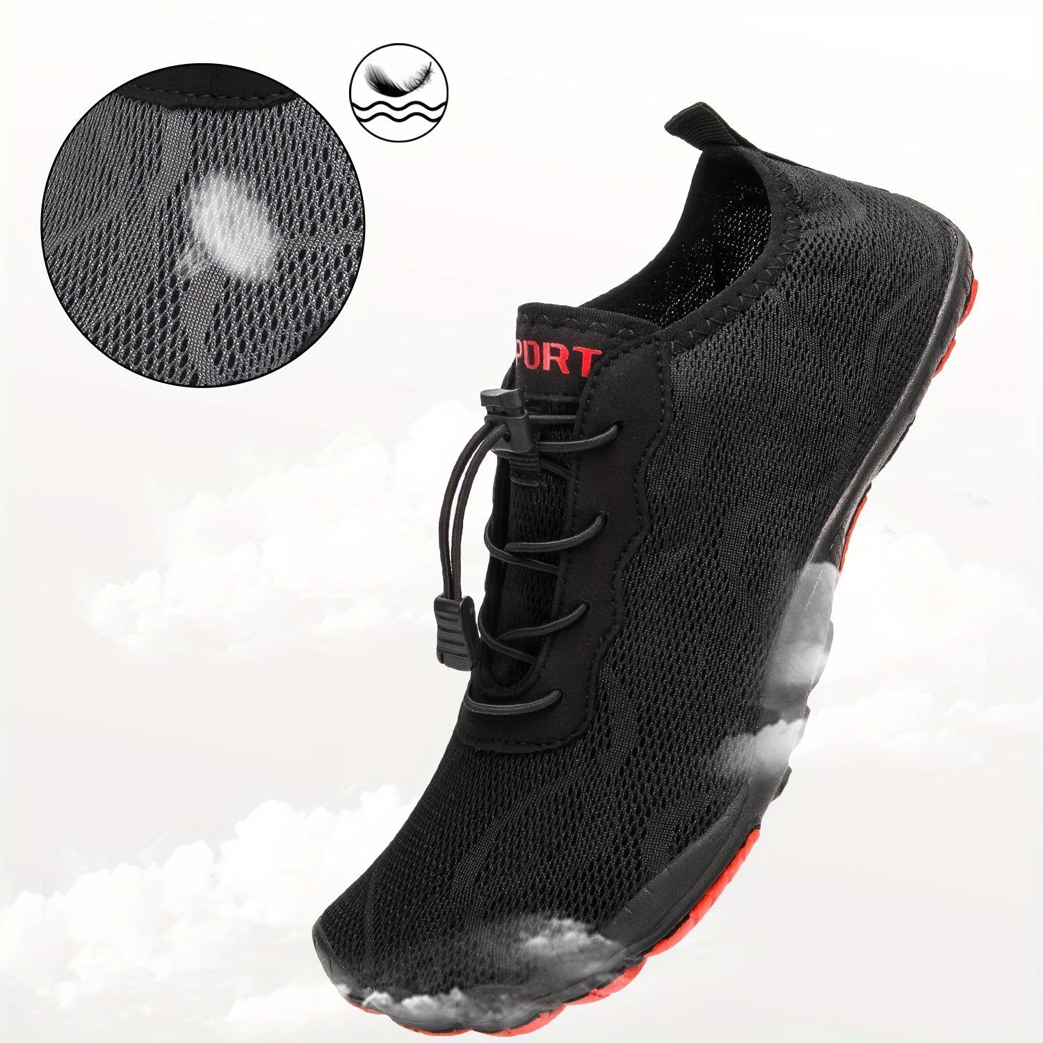 Men's Adjustable Buckle Water Shoes Breathable Quick Dry Non Slip for Hiking