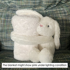 Fluffy Bunny Baby Stuffy Blanket Soother Office Bed Sofa Plane Blanket