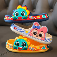JIAGEYA Boys Cartoon Slippers Non Slip Lightweight Open Toe Slippers