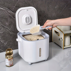 Large Capacity Rice Bucket with Measuring Cup Sealed Storage Container