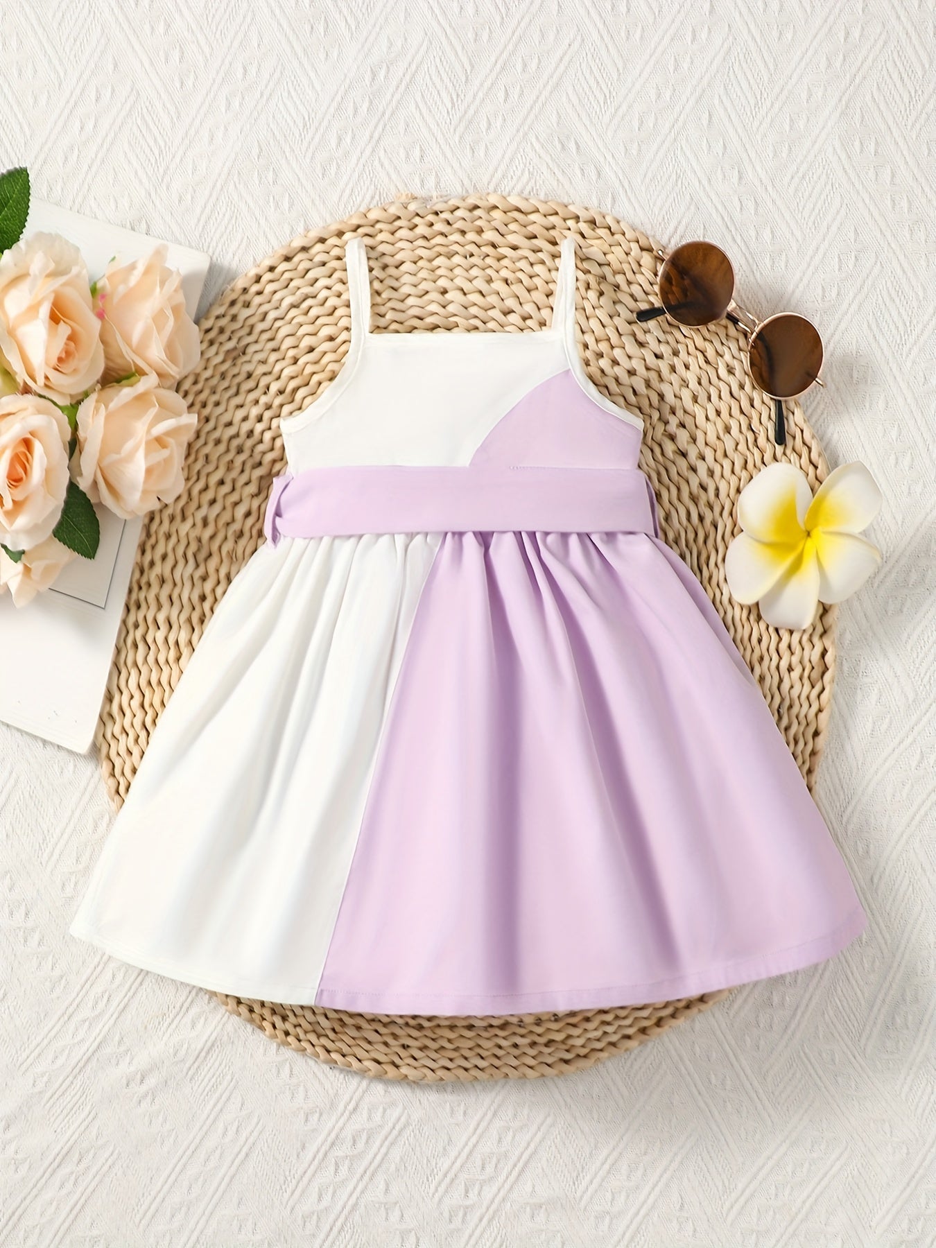 Baby Boys Casual Block Button Front Belted Cami Dress