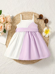 Baby Boys Casual Block Button Front Belted Cami Dress