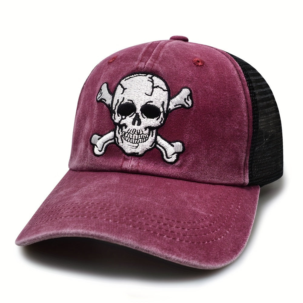 Skull Head Summer Trucker Cap Sunshade Breathable Baseball Cap