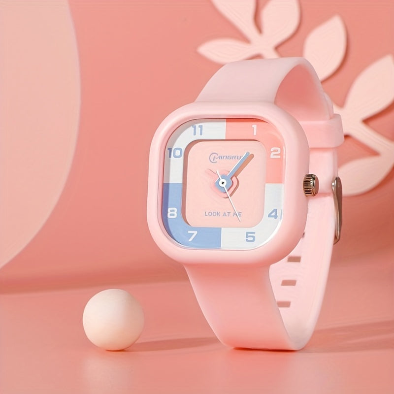 Square Sports Quartz Watch Candy Watch for Kids