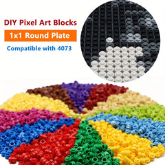 500pcs 1x1 Round Plate Building Blocks Set Compatible with 4073 DIY Pixel A