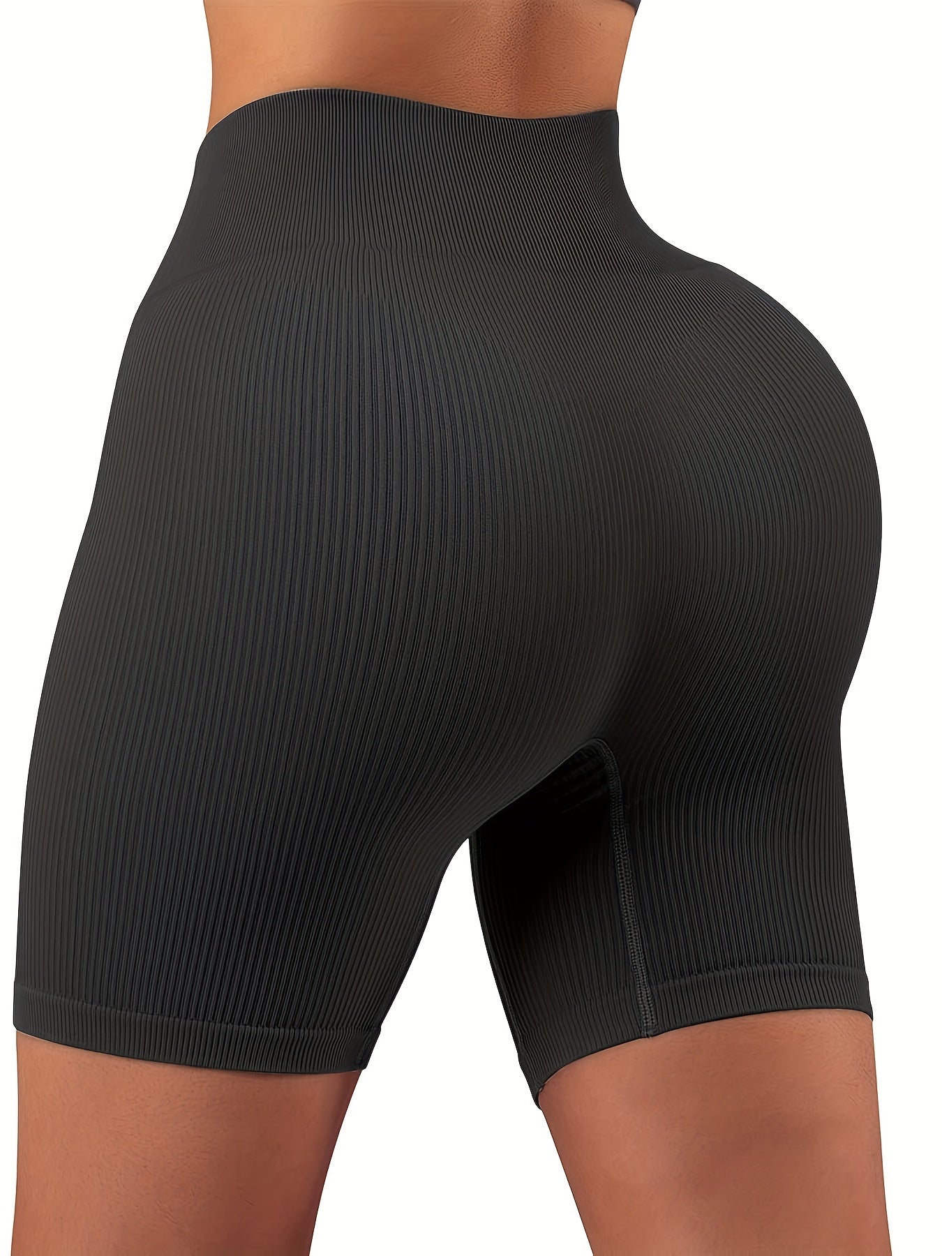 Ribbed Yoga Sports Shorts High Waist Stretchy Sexy Shorts