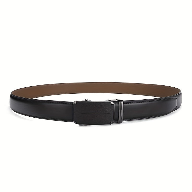 Men's Leather Belt Automatic Buckle Two-layer Cowhide Suit Jeans All Match