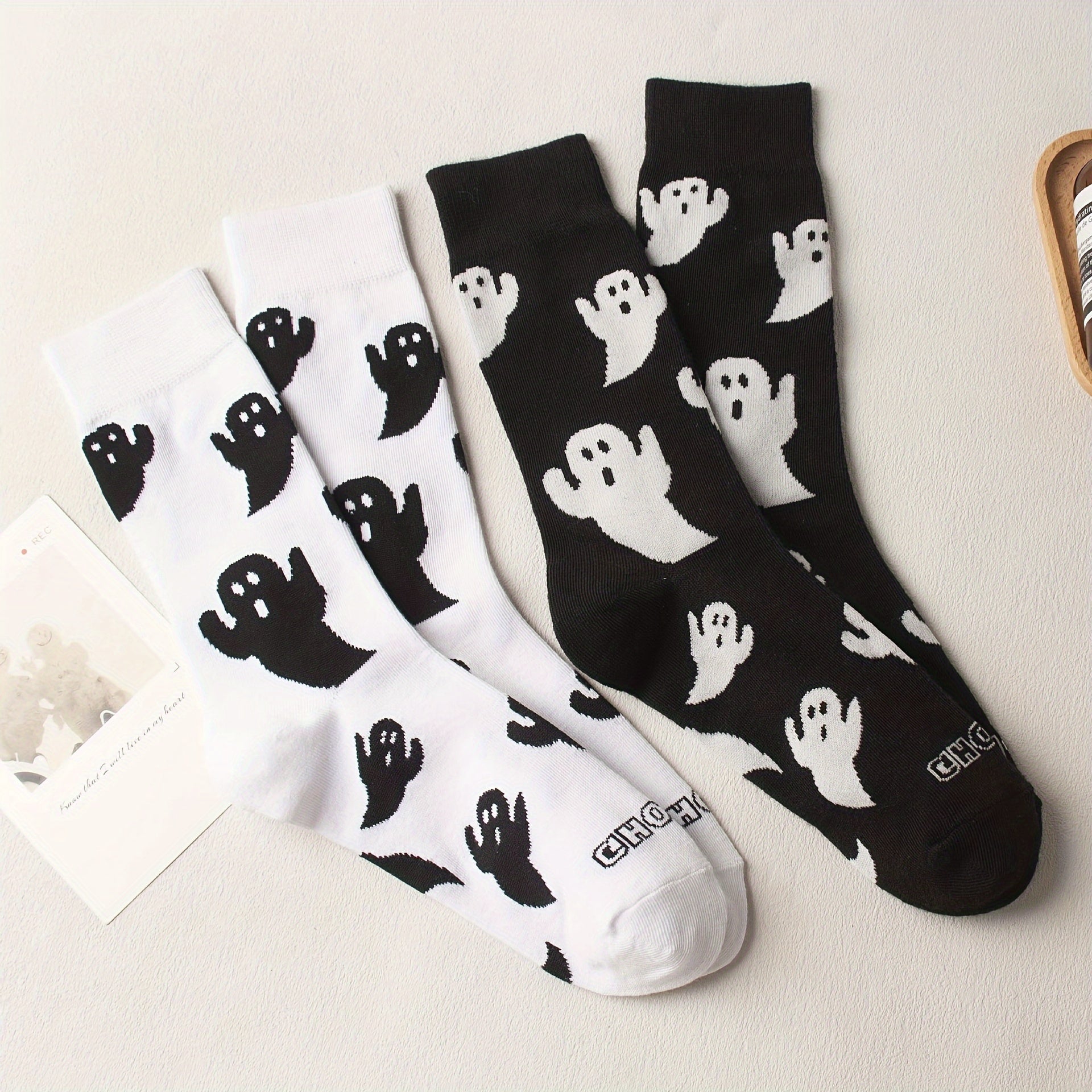 Ghost Print Comfy Socks Women's Stockings