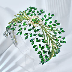 Bohemian Green Rhinestone Hairpiece for Women Halloween Night Out