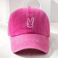 Bunny Outline Denim Baseball Cap
