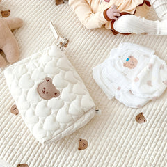 Embroidery Quilted Mommy Bag Stroller Storage Hanging Bag