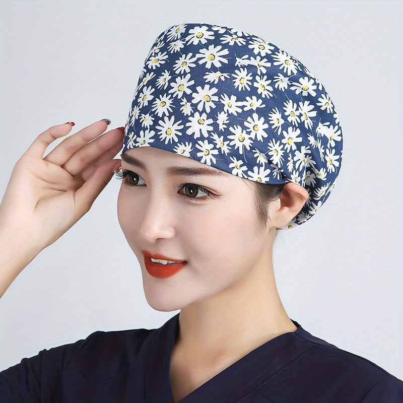 Cartoon Cotton Work Cap Button Nurse Scrub Hat