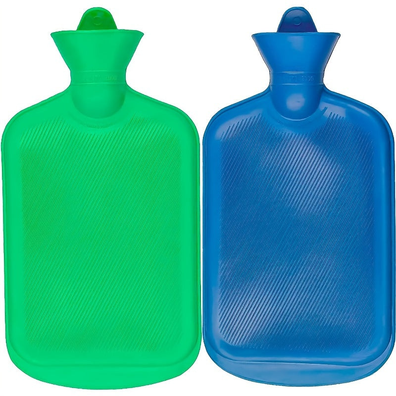 2pcs Natural Rubber BPA Hot Water Bottles Durable Hot Water Bag for Thermal