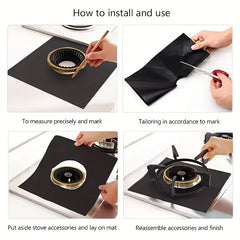 8pcs Gas Stove Mat 0.2mm High Temp Stability Non-Toxic Easy Clean