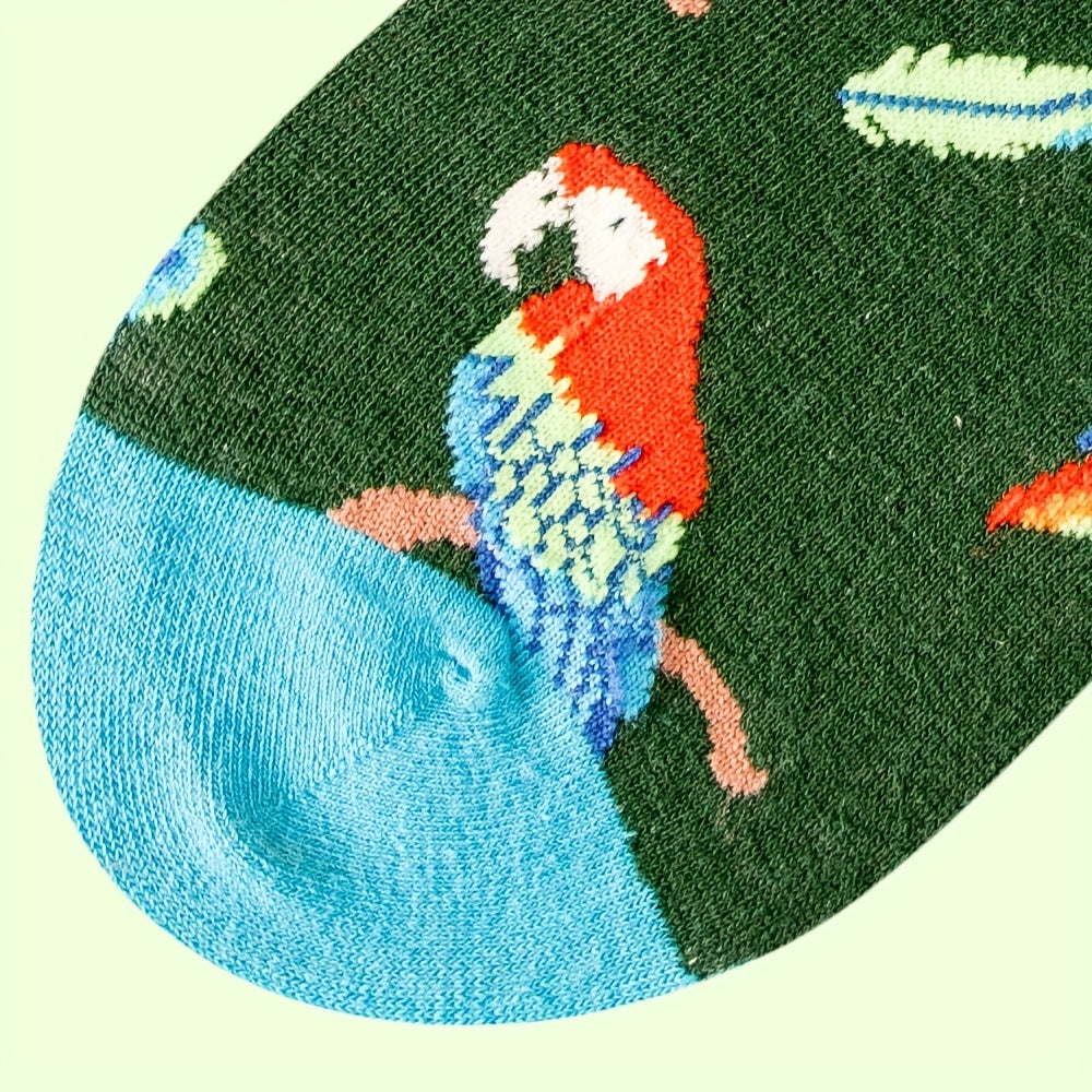 Parrot Pattern Socks & Funny Mid Tube Socks Women's Stockings